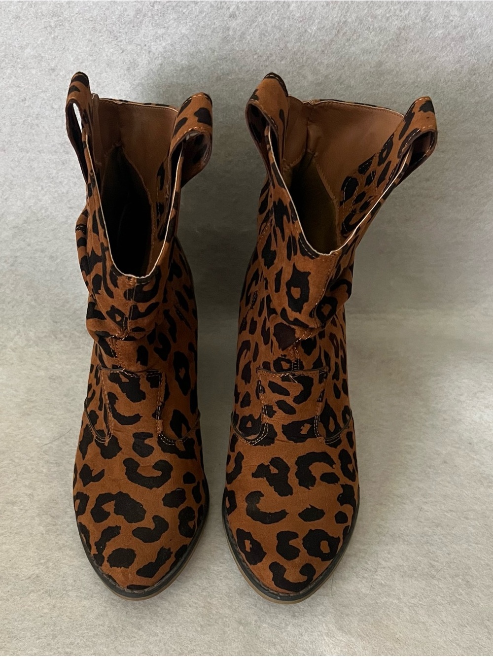 Charles Albert Women’s Leopard Print Slouch Ankle Boots
